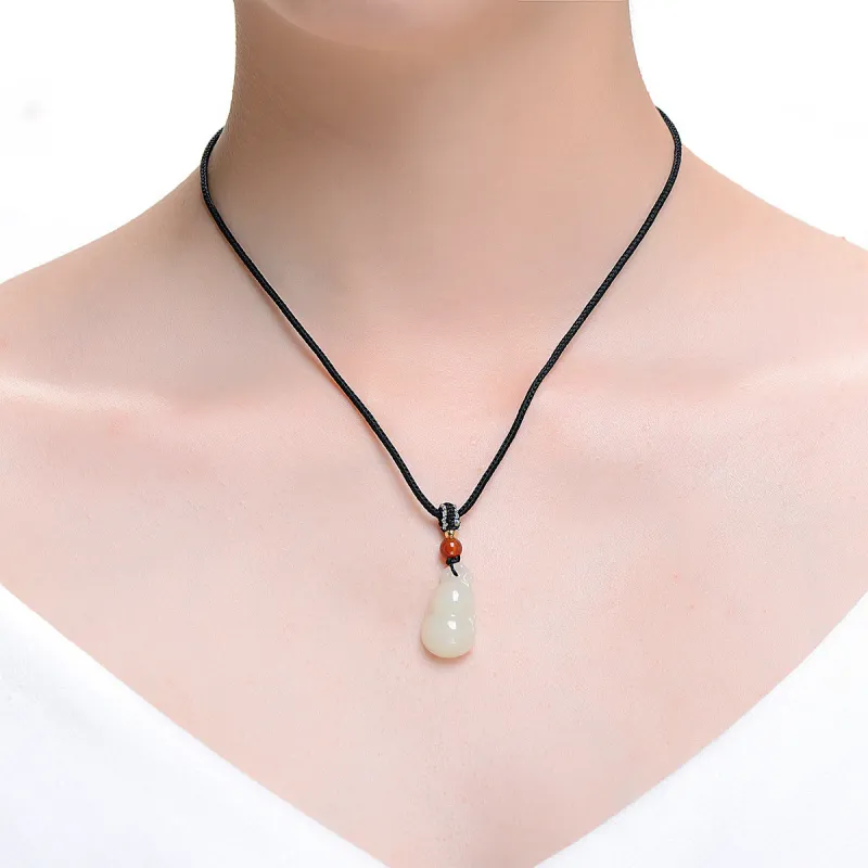 MARY WINDSOR Hetian Jade Necklaces Unisex Pale Greenish White Jade-1