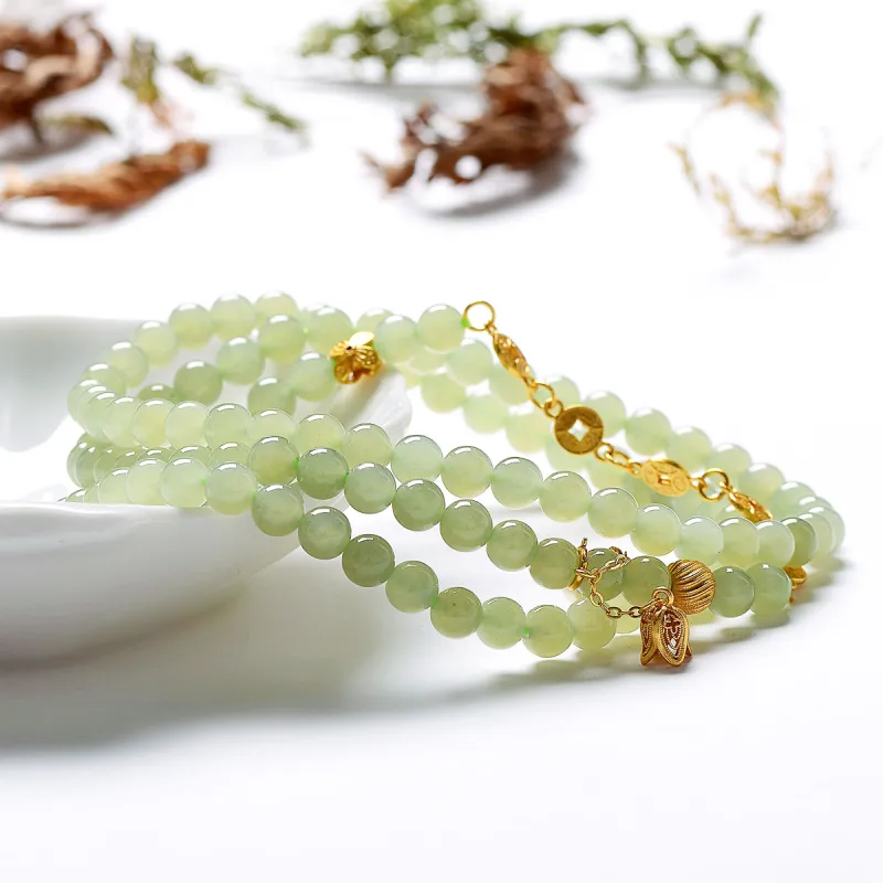 MARY WINDSOR Bracelets Pale Greenish White Jade Unisex-1