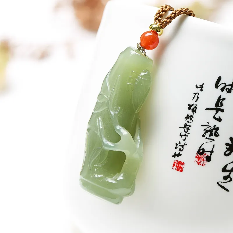 MARY WINDSOR Pendants Pale Greenish White Jade Unisex-3