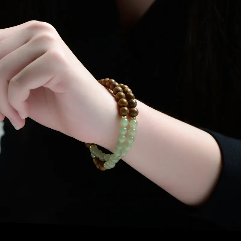 MARY WINDSOR Hetian Jade Bracelets Pale Greenish White Jade Unisex-5