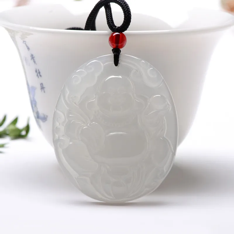 MARY WINDSOR Natural Chalcedony Jade Pendants Unisex-2