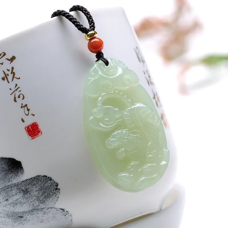 MARY WINDSOR Hetian Jade Pendants Pale Greenish White Jade Unisex-2