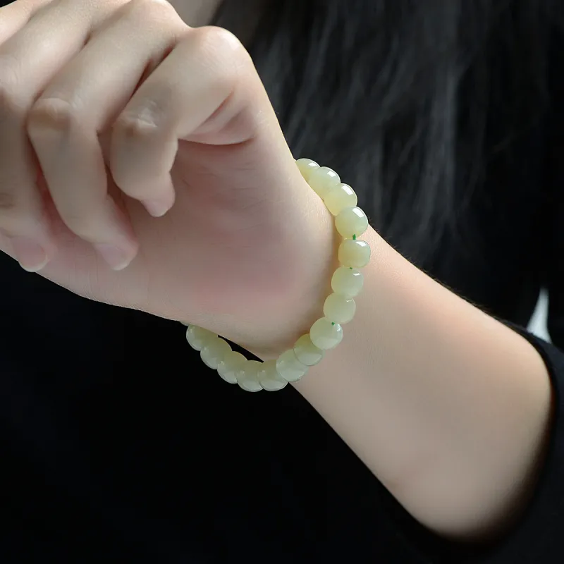 MARY WINDSOR Hetian Jade Bracelets Pale Greenish White Jade Unisex-3