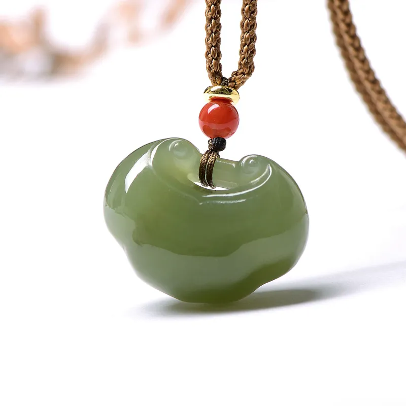 MARY WINDSOR Clear Water Green Hetian Jade Ruyi Lock Pale Greenish-White Jade Women's-5