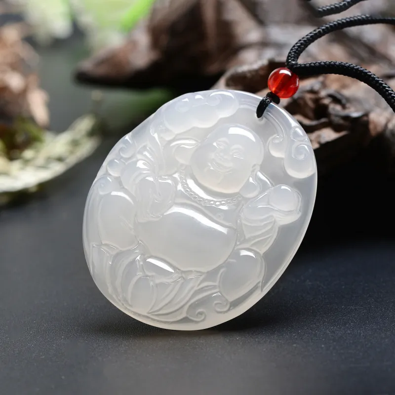 MARY WINDSOR Natural Chalcedony Jade Pendants Unisex-5
