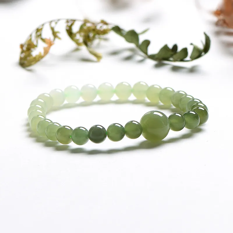 MARY WINDSOR Hetian Jade Bracelets Pale Greenish White Jade Unisex-2