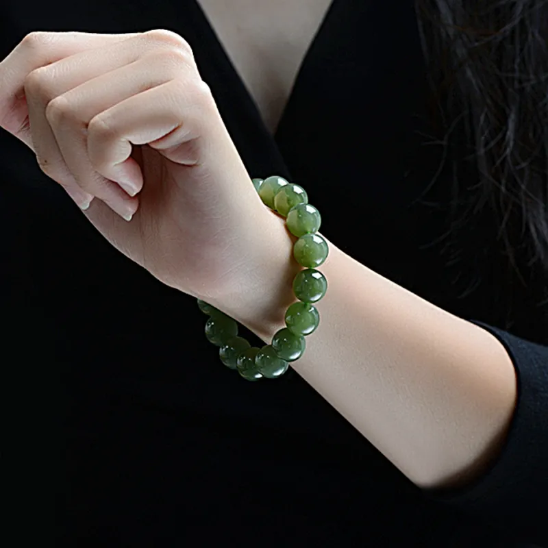 MARY WINDSOR Hetian Jade Bracelets Unisex Pale Greenish White Jade-13