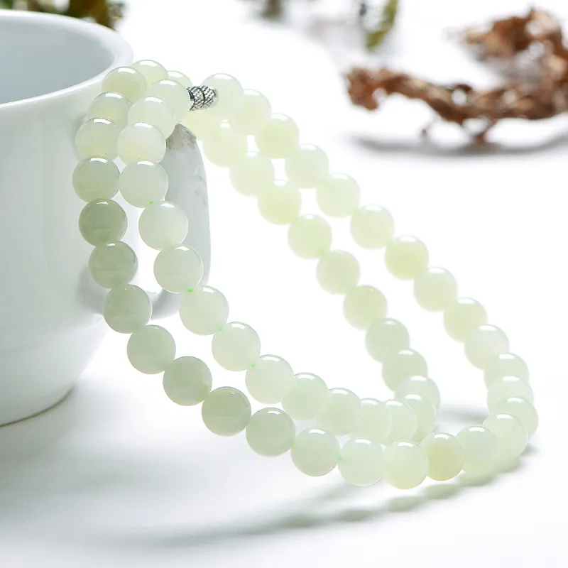 MARY WINDSOR Hetian Jade Clear Water Necklace Pale Greenish White Jade Women's-2