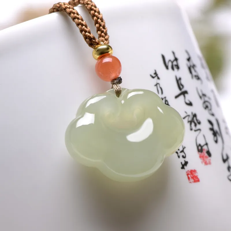 MARY WINDSOR Hetian Jade Pendants Pale Greenish White Jade Unisex-6