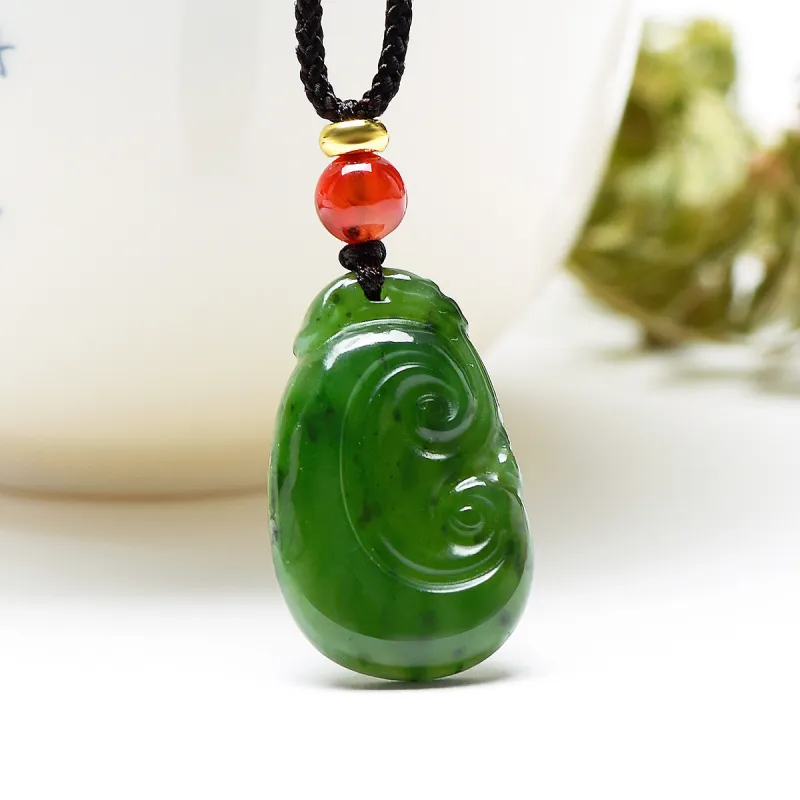 MARY WINDSOR Hetian Jade Pendants Jasper Unisex-2