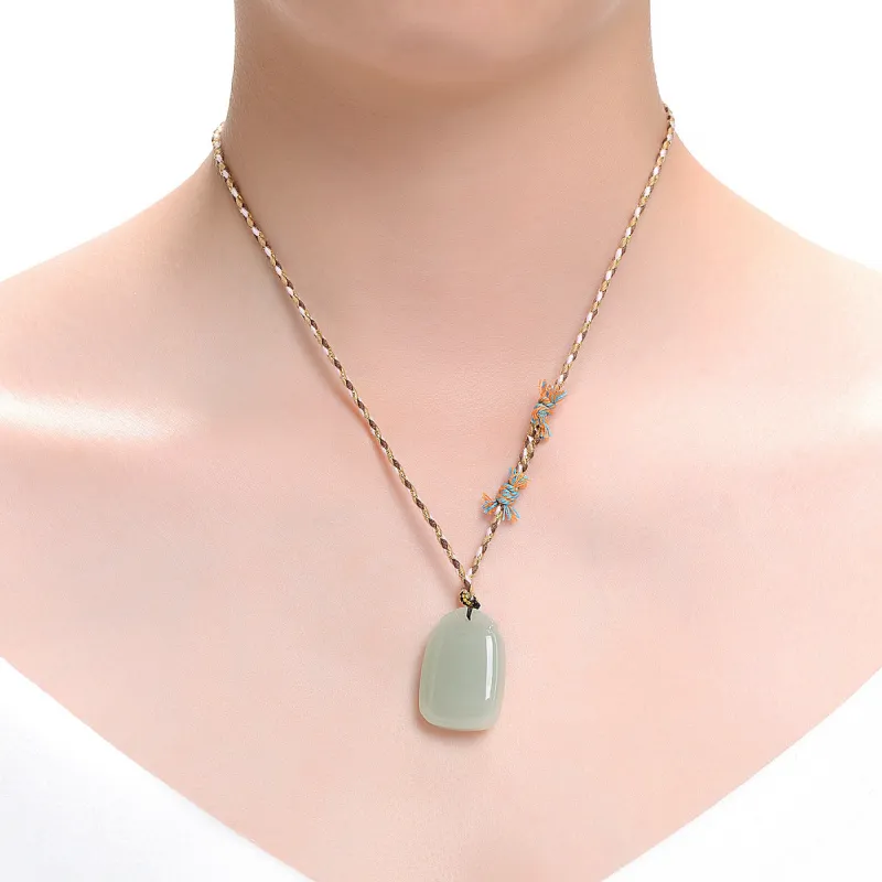 MARY WINDSOR Hetian Jade Peace Pendant Pale Greenish White Jade Women's-3