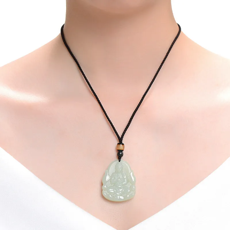 MARY WINDSOR Chinese Zodiac Dog Guardian Pendant Pale Greenish White Jade Unisex-3