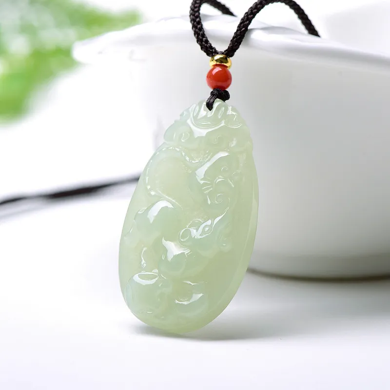 MARY WINDSOR Hetian Jade Pendants Pale Greenish White Jade Unisex-5