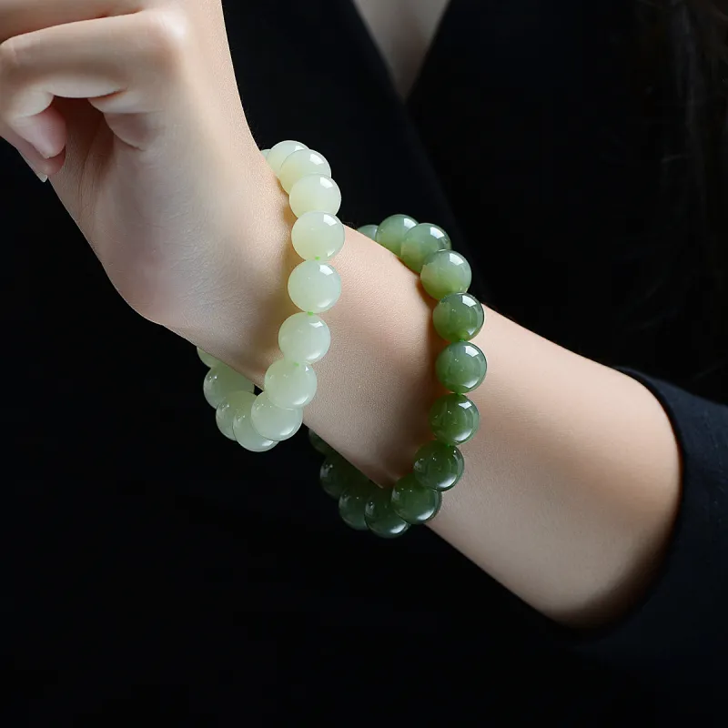 MARY WINDSOR Hetian Jade Bracelets Unisex Pale Greenish White Jade-14