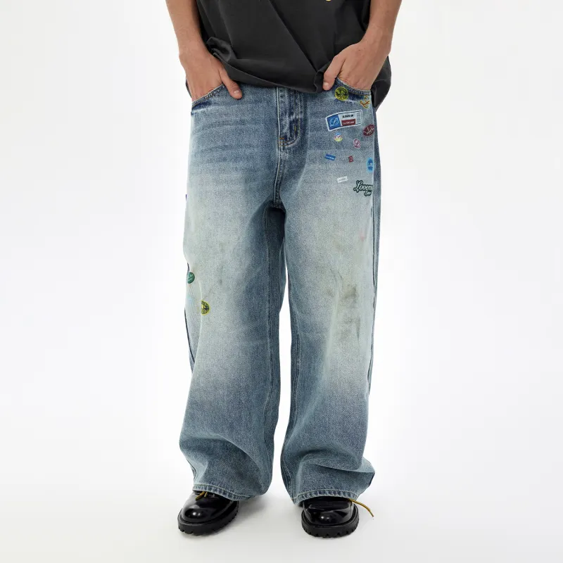LOVE ME LATER Jeans Unisex Light Denim Blue-3