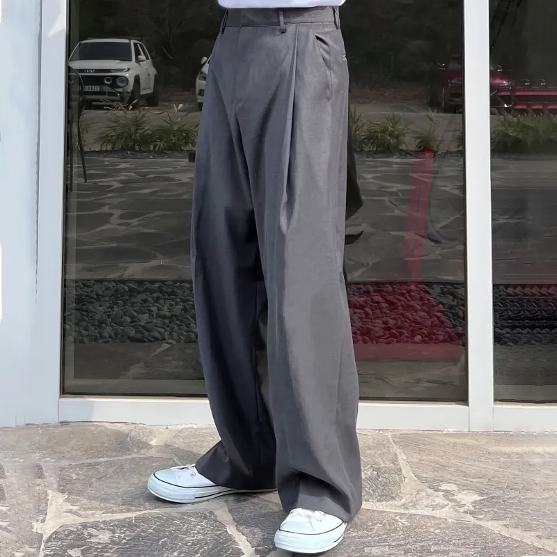 DKPD Spring Fall Casual Pants Unisex Dark Gray-2