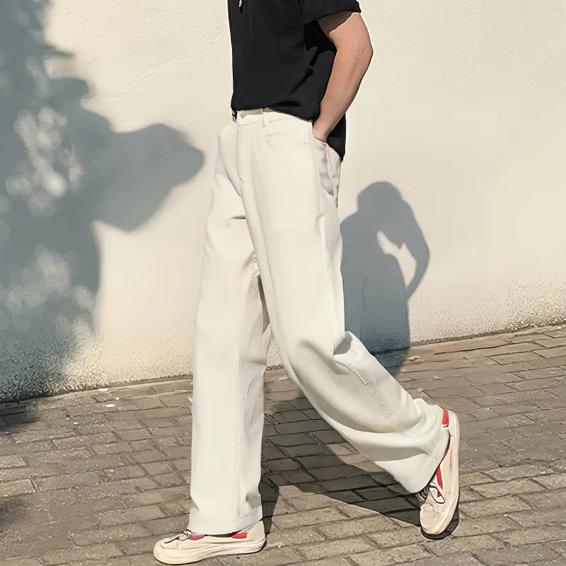DKPD Casual Pants Unisex Milk White-2