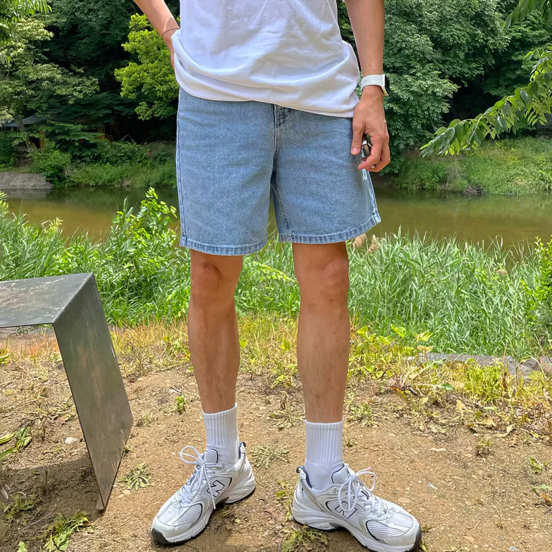 DKPD Denim Shorts Unisex Light Blue-2