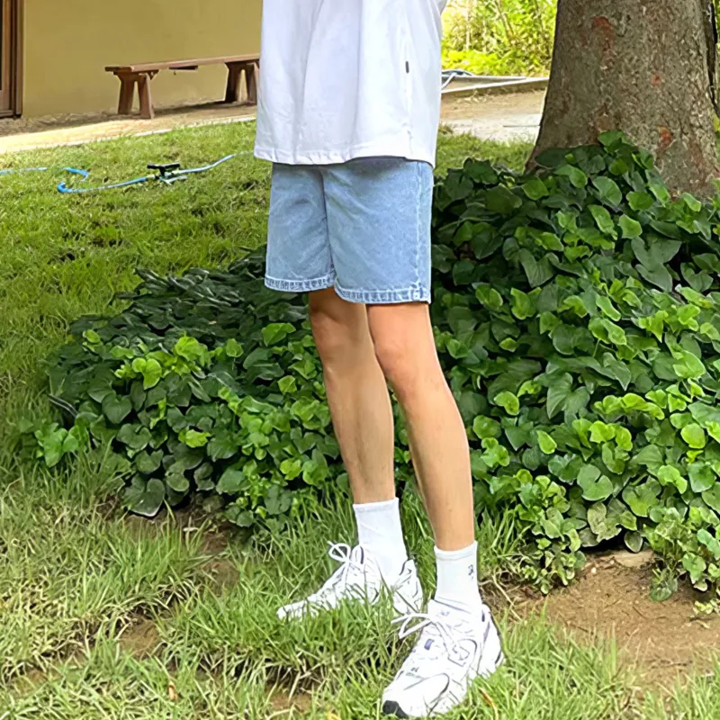 DKPD Denim Shorts Unisex Light Blue-6