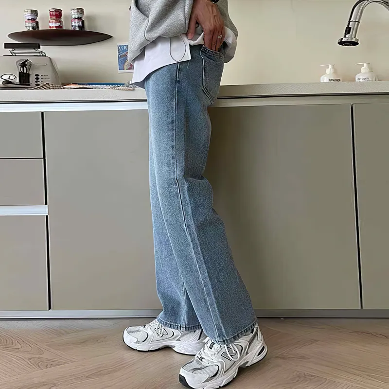 DKPD Spring And Autumn Jeans Unisex Light Blue-3