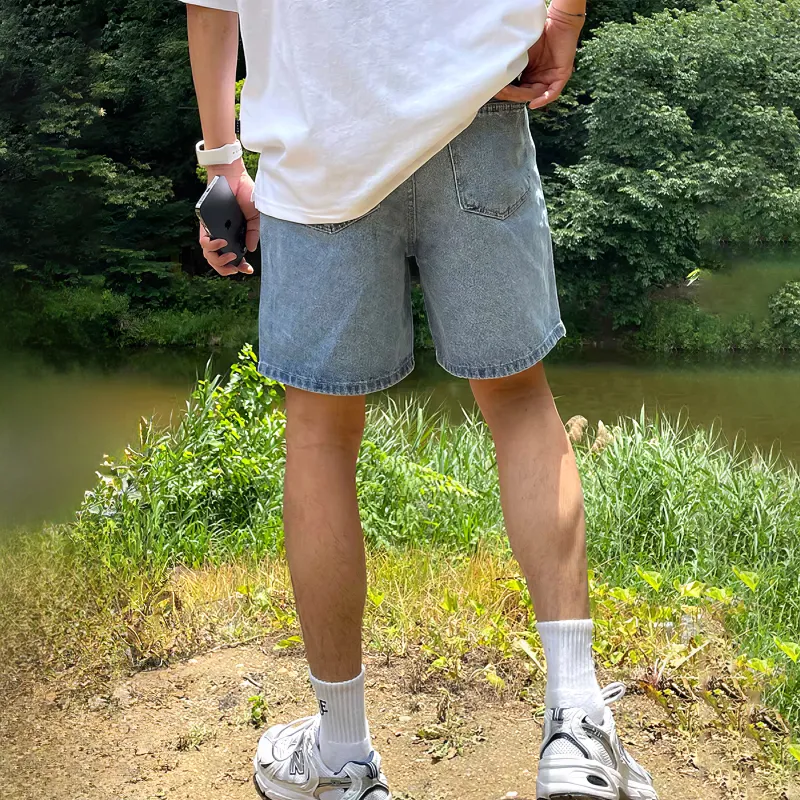 DKPD Denim Shorts Unisex Light Blue-3
