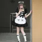 Black Dress+Apron+Maid Headpiece+Bowknot 3 Pcs+Jewelry