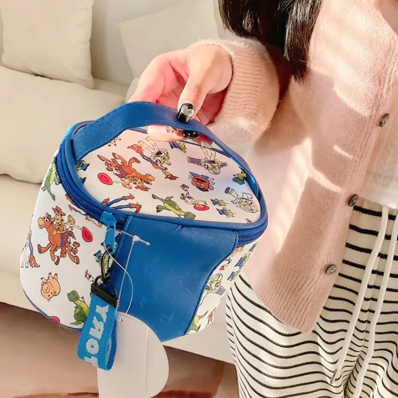 Disney Toy Story Collection Mickey Collection PVC Round Bucket Makeup Bag Portable Regular Unisex Gold/Pink/Blue-2