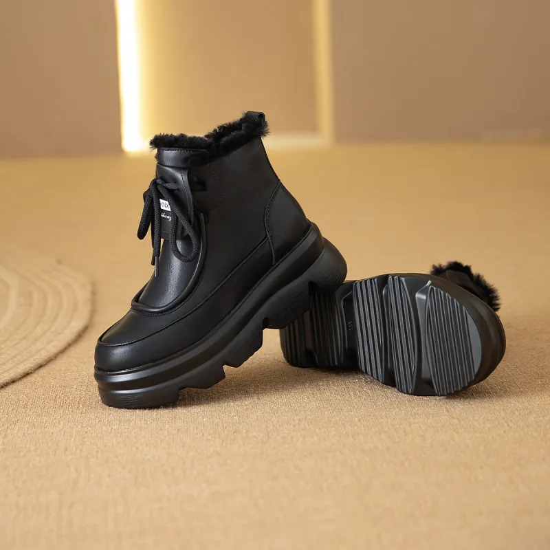 BAIJIHONG Thermal Height Increase Short Snow Boots Women's-8