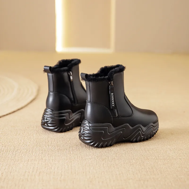 BAIJIHONG Thermal Height Increase Short Snow Boots Women's-12