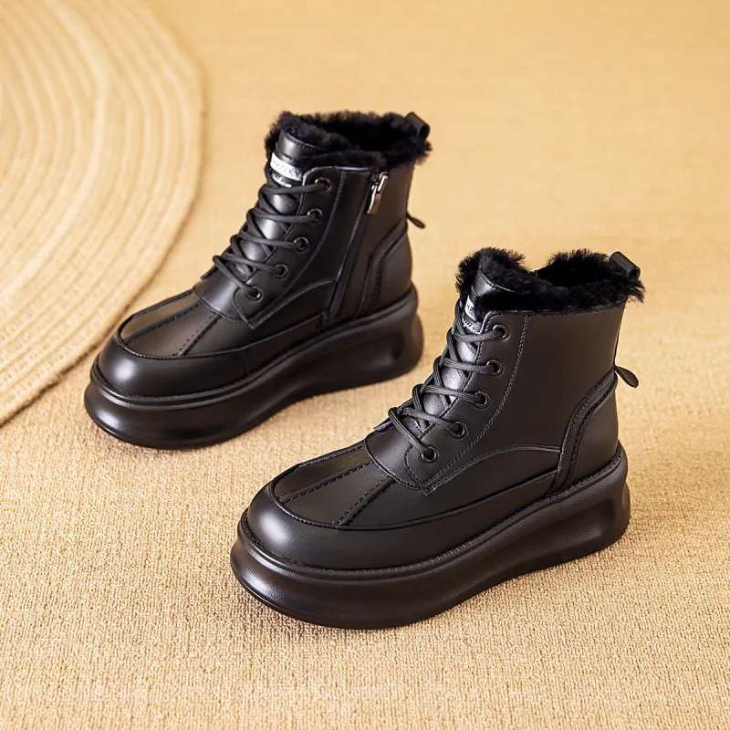 BAIJIHONG Thermal Height Increase Short Snow Boots Women's-8