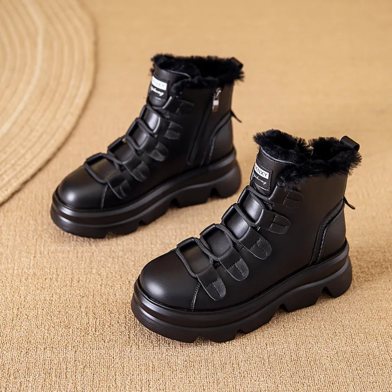 BAIJIHONG Thermal Height Increase Short Snow Boots Women's-10