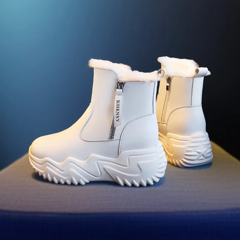 BAIJIHONG Thermal Height Increase Short Snow Boots Women's-6