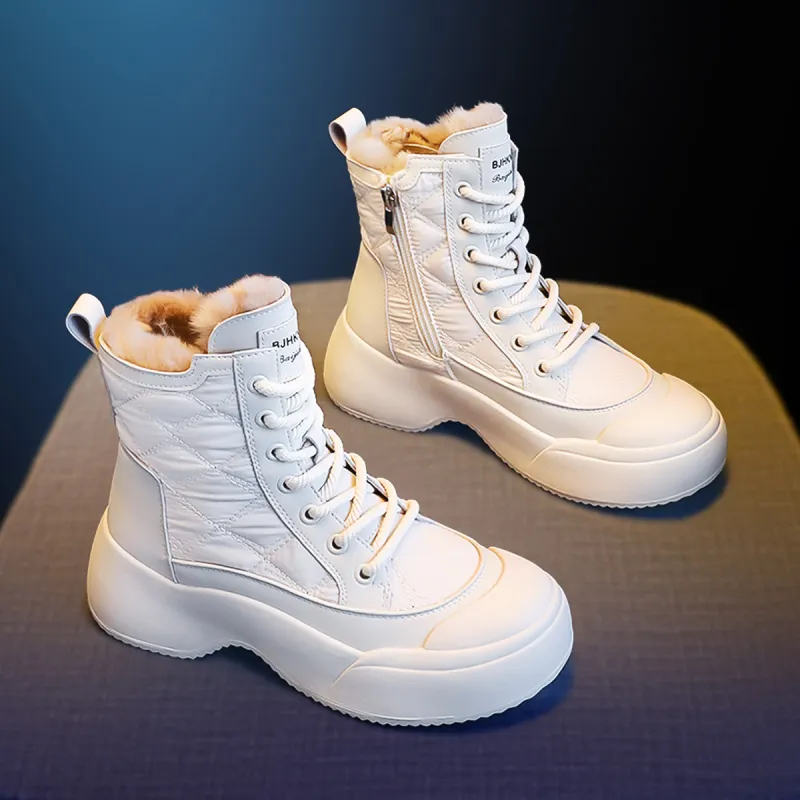 BAIJIHONG Height Increasing Slip Resistant Short Snow Boots Women's-3