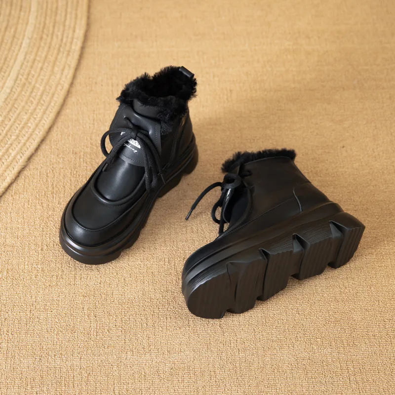 BAIJIHONG Thermal Height Increase Short Snow Boots Women's-9