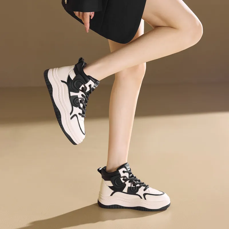 BAIJIHONG Thermal Abrasion Resistant Lightweight Slip Resistant High Top Casual Shoes 4cm Women's-14