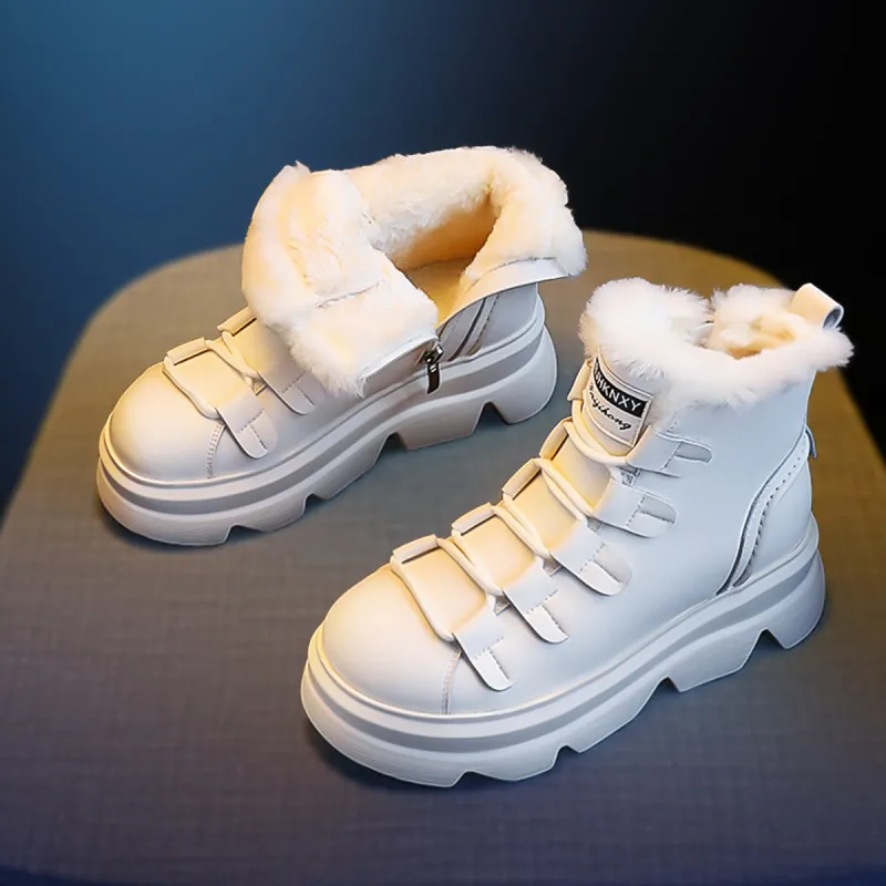 BAIJIHONG Thermal Height Increase Short Snow Boots Women's-1