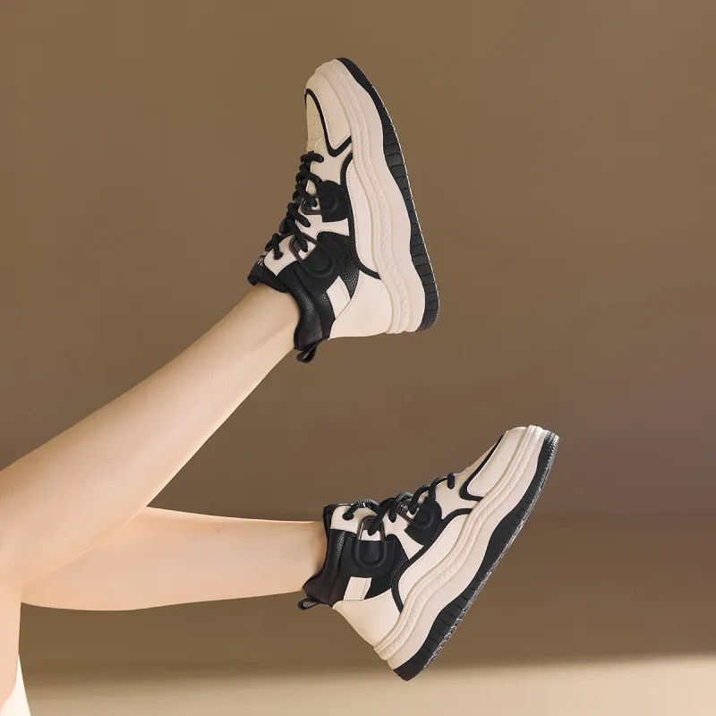 BAIJIHONG Thermal Abrasion Resistant Lightweight Slip Resistant High Top Casual Shoes 4cm Women's-16