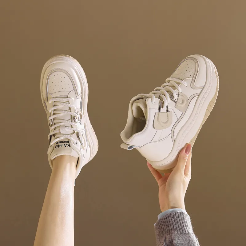 BAIJIHONG Thermal Abrasion Resistant Lightweight Slip Resistant High Top Casual Shoes 4cm Women's-10
