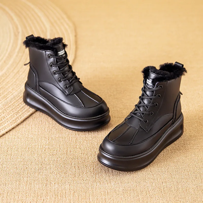 BAIJIHONG Thermal Height Increase Short Snow Boots Women's-10