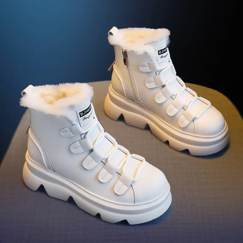 BAIJIHONG Thermal Height Increase Short Snow Boots Women's-4