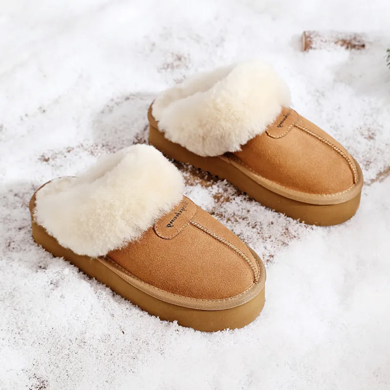 BAIJIHONG Slip Resistant Closed Toe Slippers Women's Camel-1