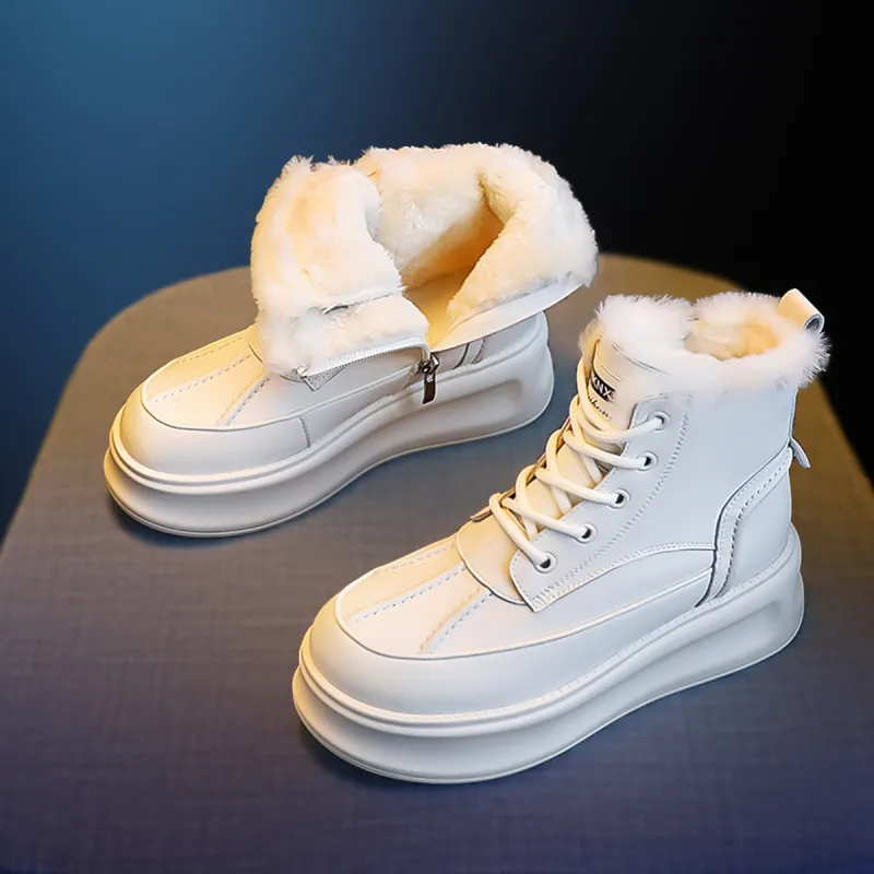 BAIJIHONG Thermal Height Increase Short Snow Boots Women's-2