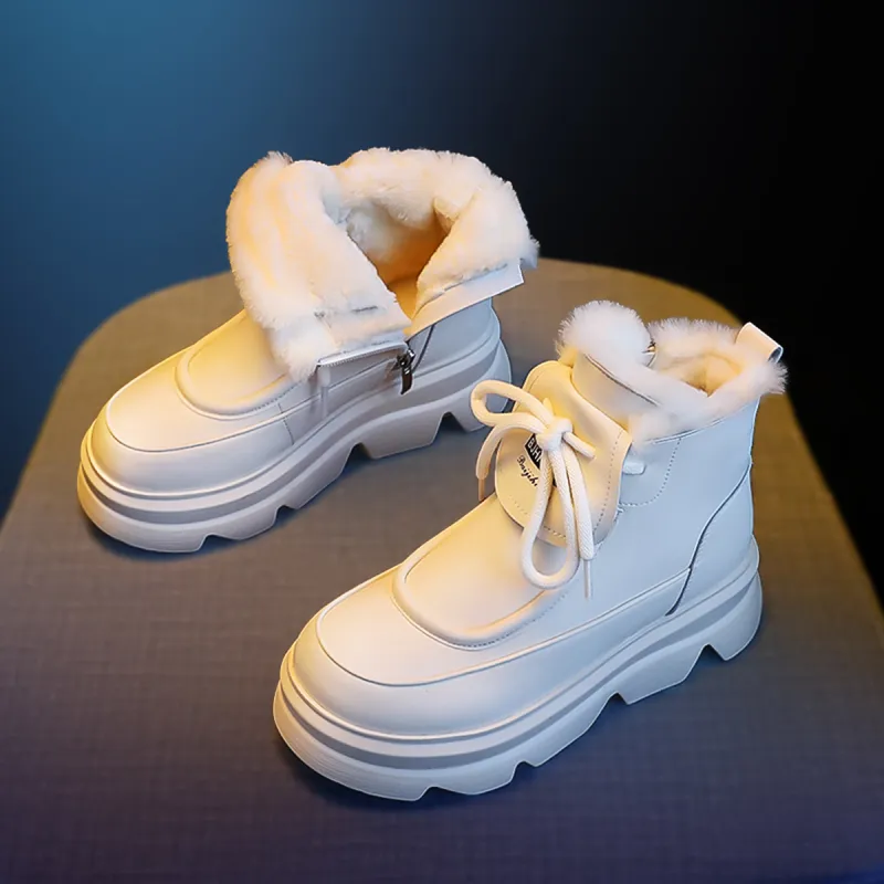 BAIJIHONG Thermal Height Increase Short Snow Boots Women's-1