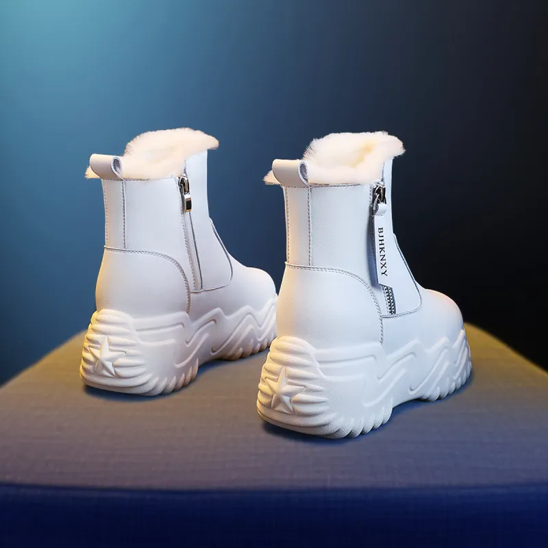 BAIJIHONG Thermal Height Increase Short Snow Boots Women's-1