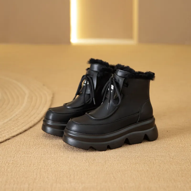 BAIJIHONG Thermal Height Increase Short Snow Boots Women's-11