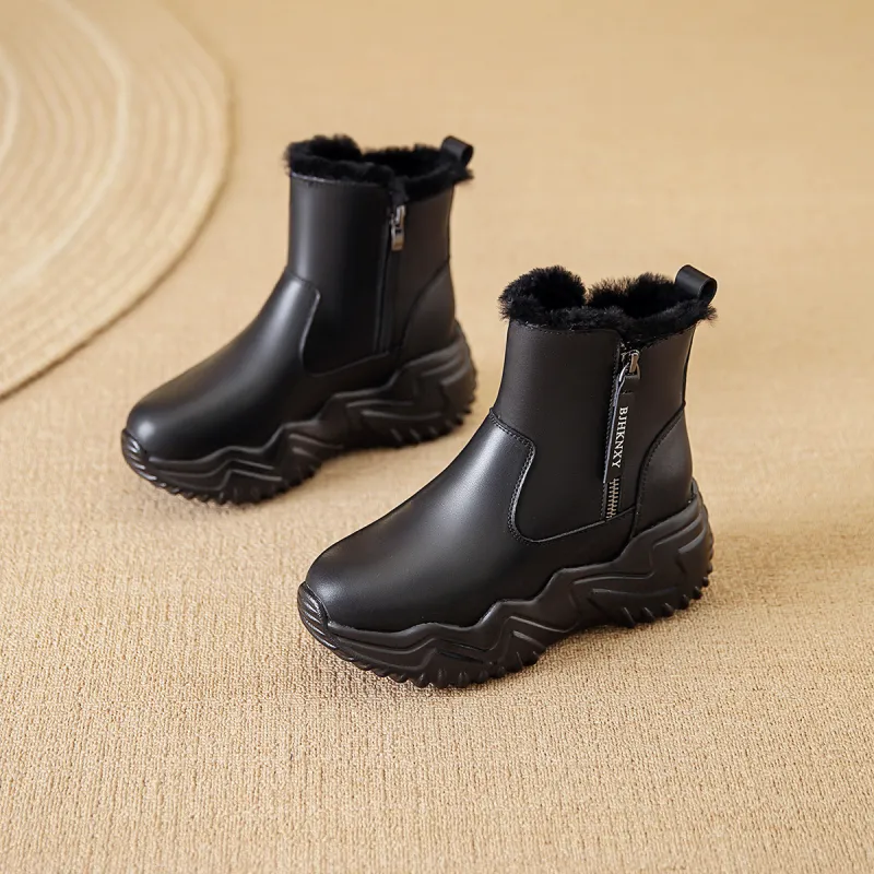 BAIJIHONG Thermal Height Increase Short Snow Boots Women's-13