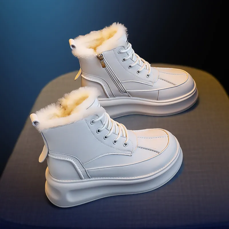 BAIJIHONG Thermal Height Increase Short Snow Boots Women's-5