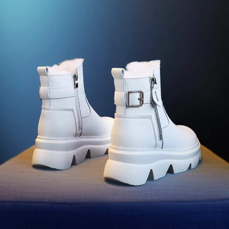 BAIJIHONG Thermal Height Increase Short Snow Boots Women's-6