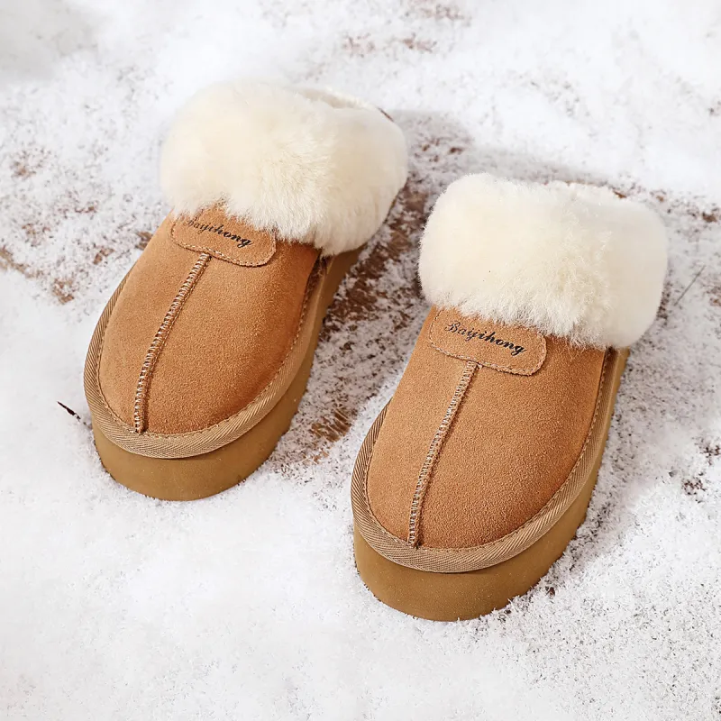 BAIJIHONG Slip Resistant Closed Toe Slippers Women's Camel-2