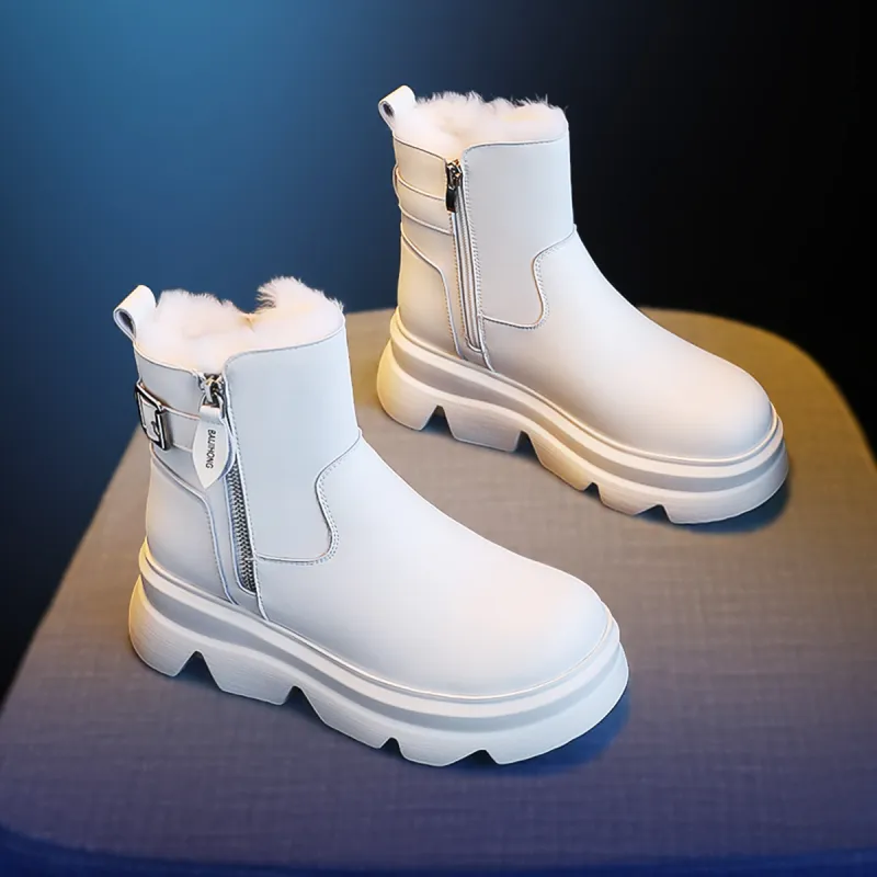 BAIJIHONG Thermal Height Increase Short Snow Boots Women's-7